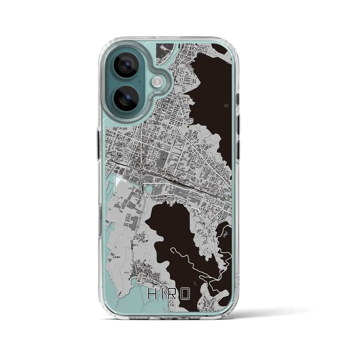 【広(広島県)】地図柄iPhoneケース(MagSafeタイプ)モノトーン・iPhone 16 Pro 用