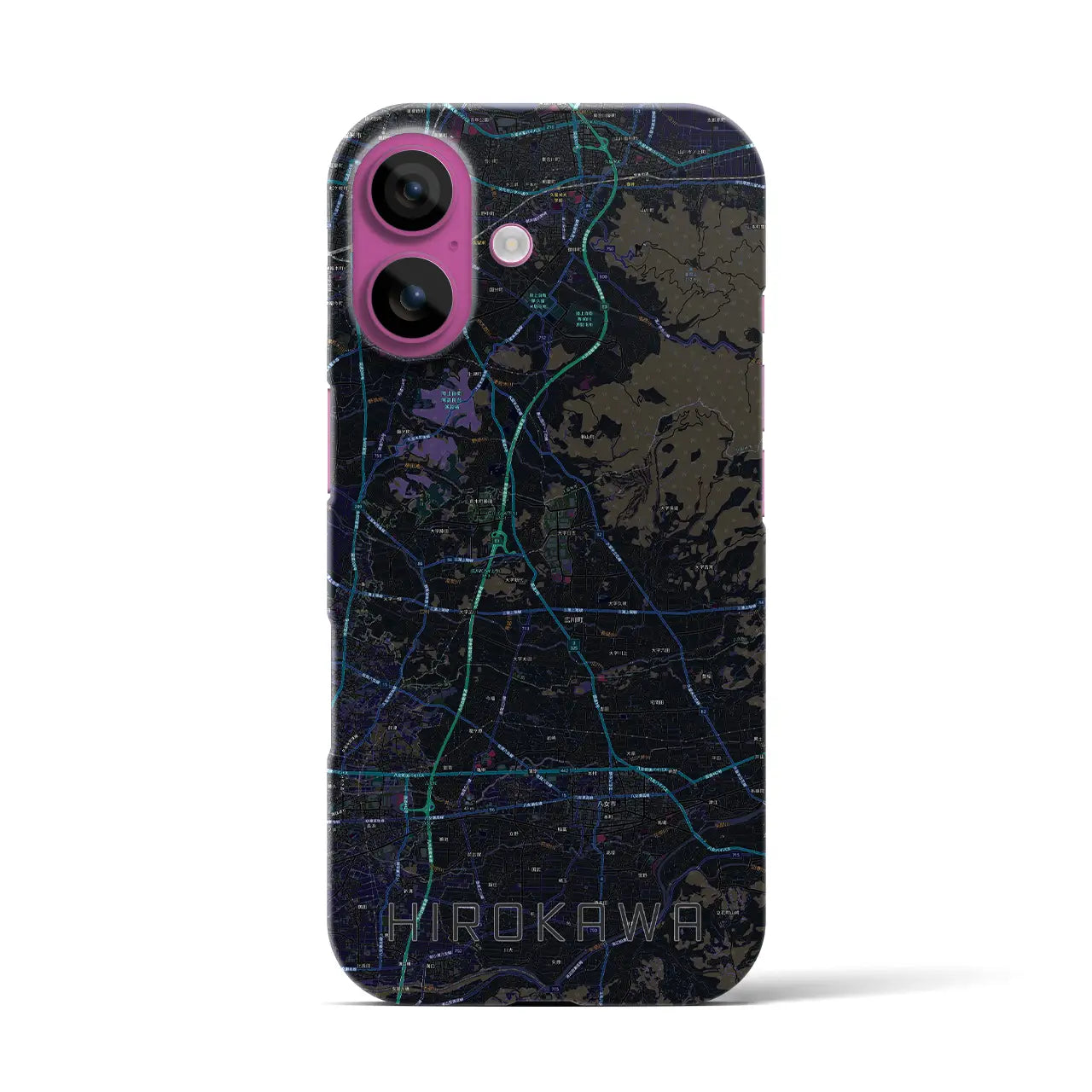 【広川（福岡県）】地図柄iPhoneケース（バックカバータイプ）