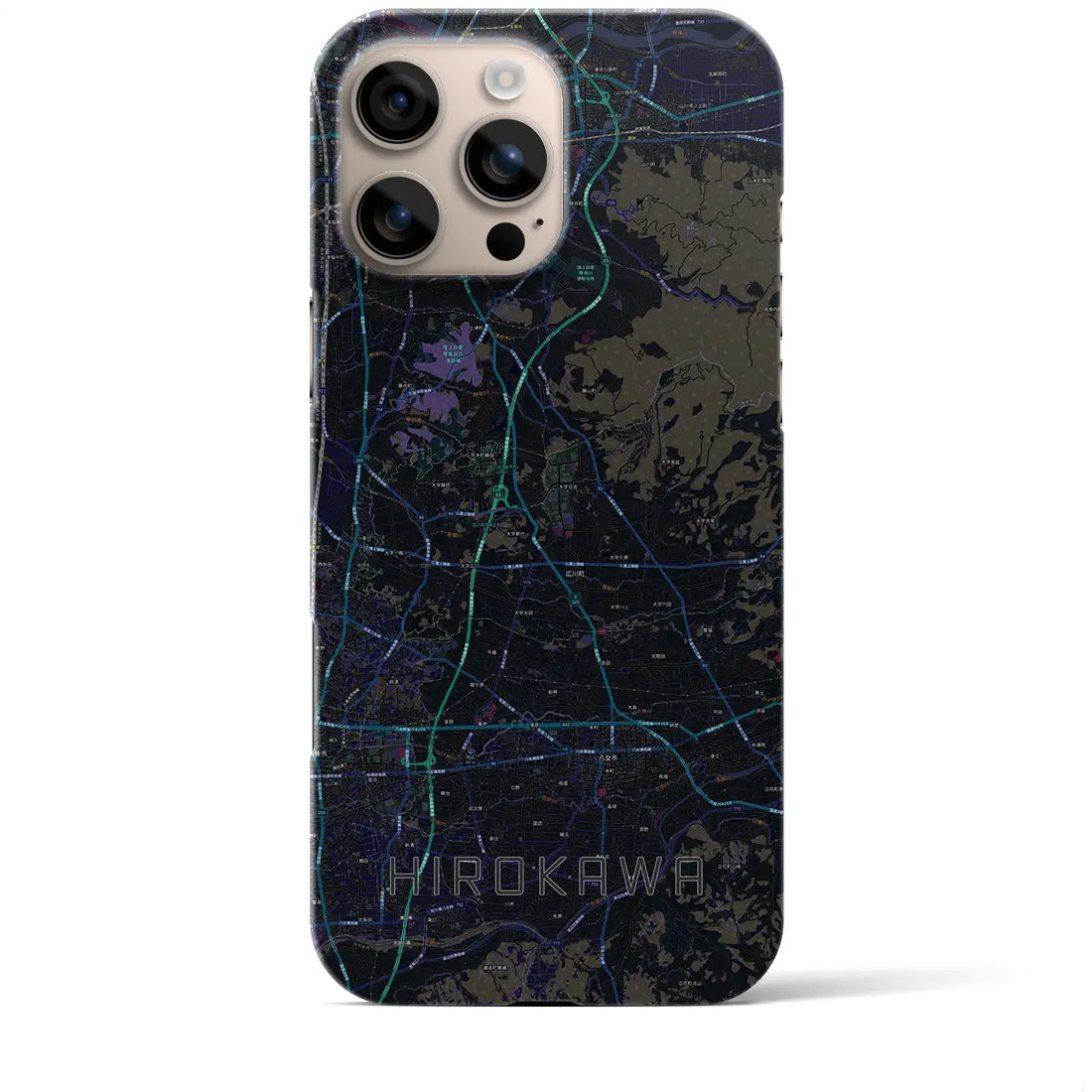 【広川（福岡県）】地図柄iPhoneケース（バックカバータイプ）