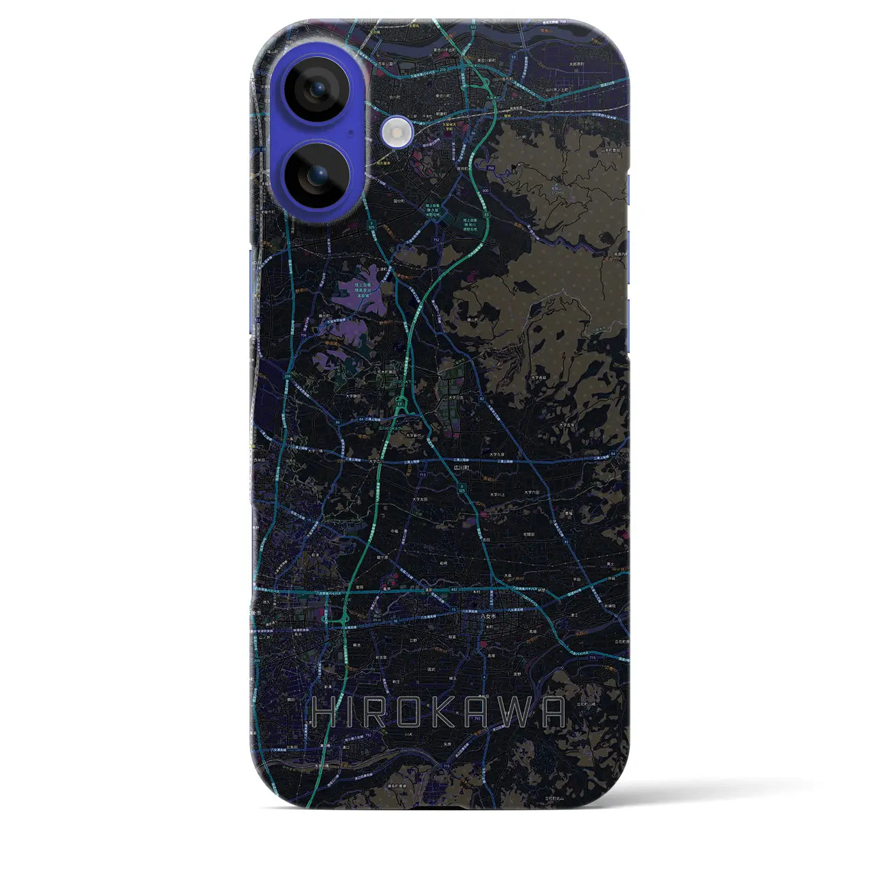 【広川（福岡県）】地図柄iPhoneケース（バックカバータイプ）