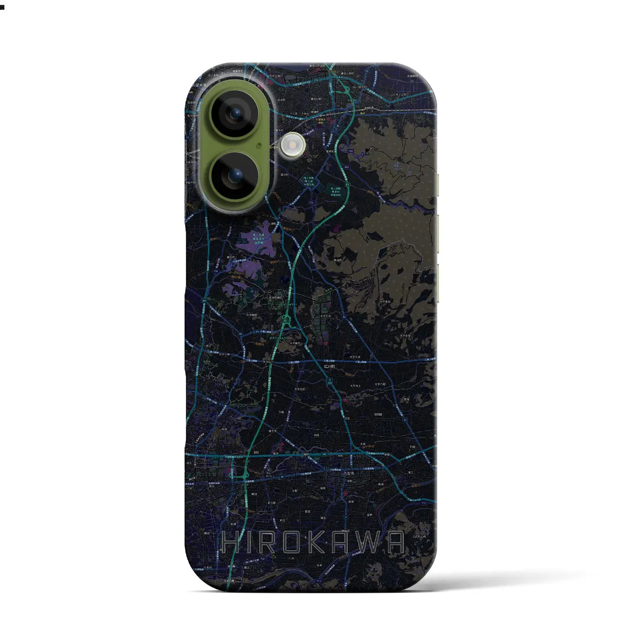 【広川（福岡県）】地図柄iPhoneケース（バックカバータイプ）