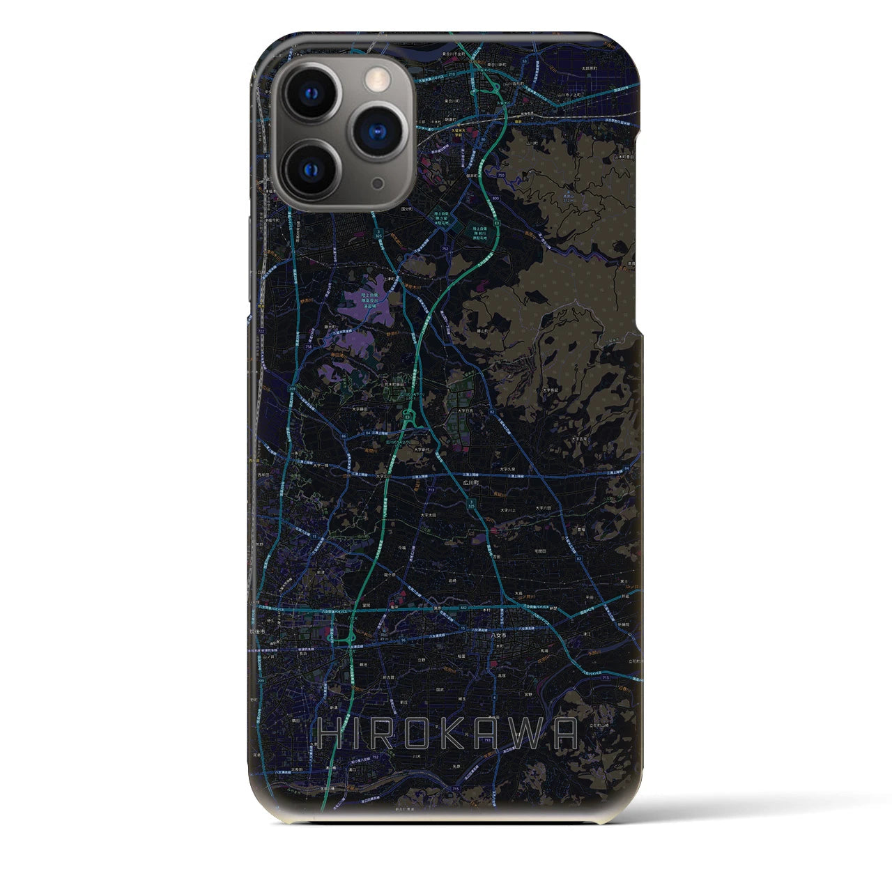 【広川（福岡県）】地図柄iPhoneケース（バックカバータイプ）