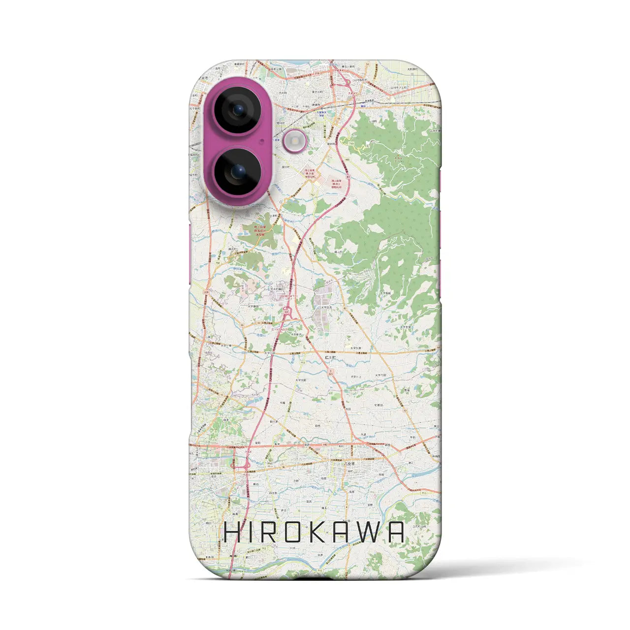 【広川（福岡県）】地図柄iPhoneケース（バックカバータイプ）