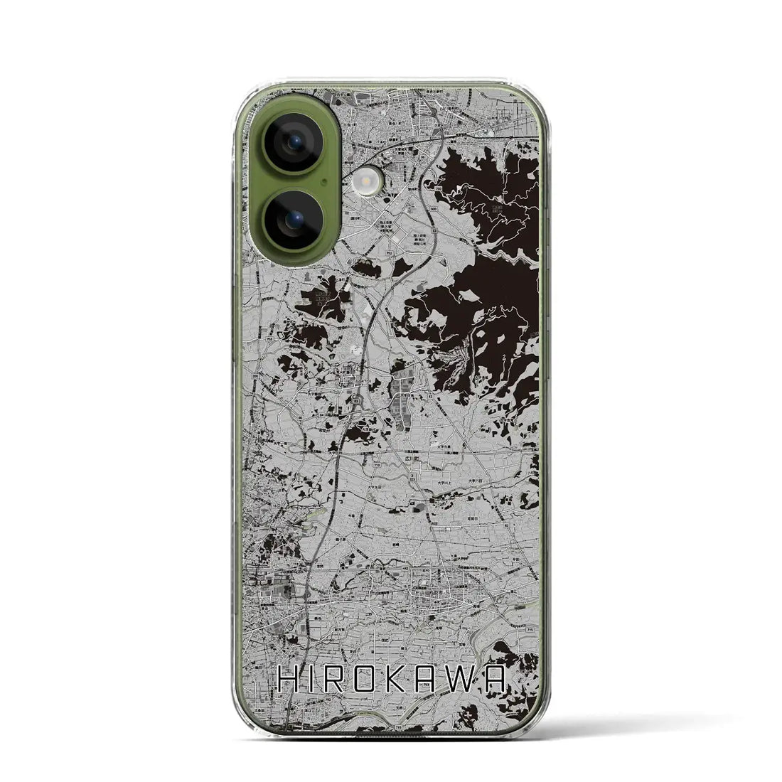 【広川(福岡県)】地図柄iPhoneケース(クリアタイプ)モノトーン・iPhone 17 Pro Max 用