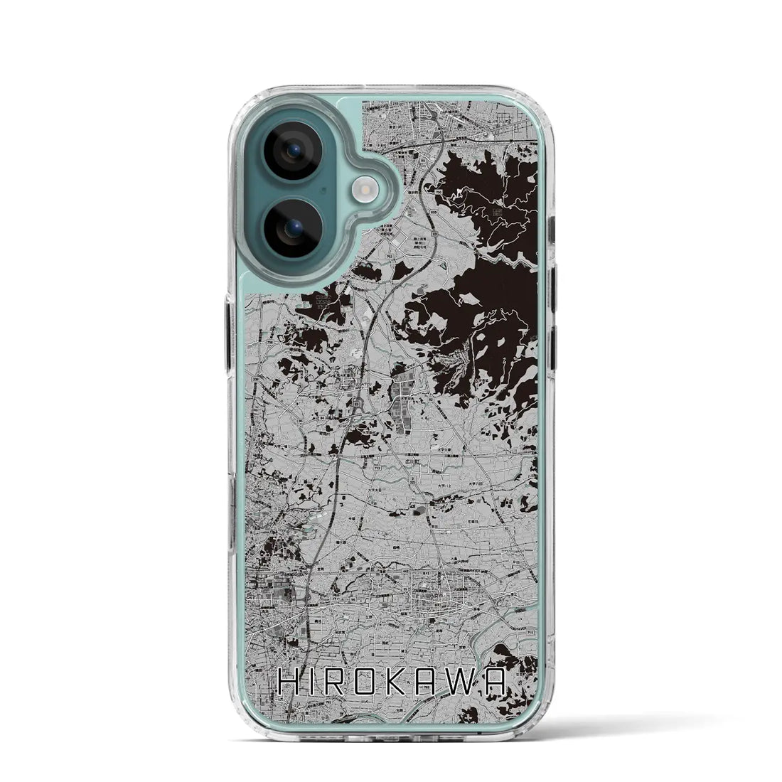 【広川(福岡県)】地図柄iPhoneケース(MagSafeタイプ)モノトーン・iPhone 16 Pro 用