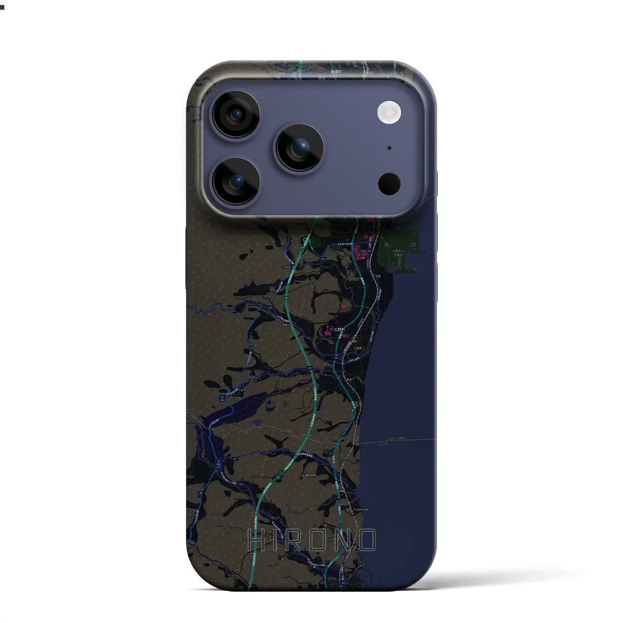 【広野（福島県）】地図柄iPhoneケース（バックカバータイプ）