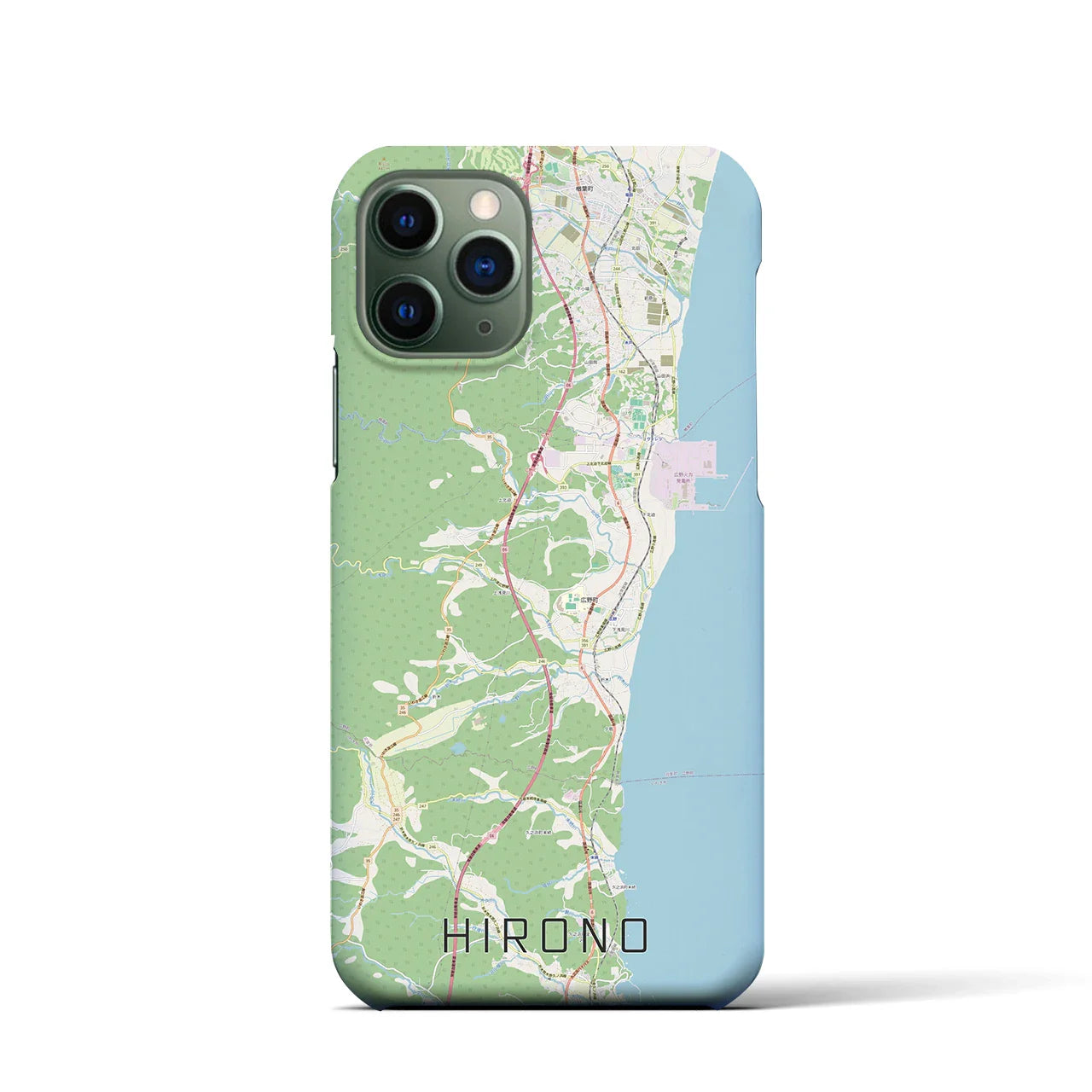 【広野（福島県）】地図柄iPhoneケース（バックカバータイプ）