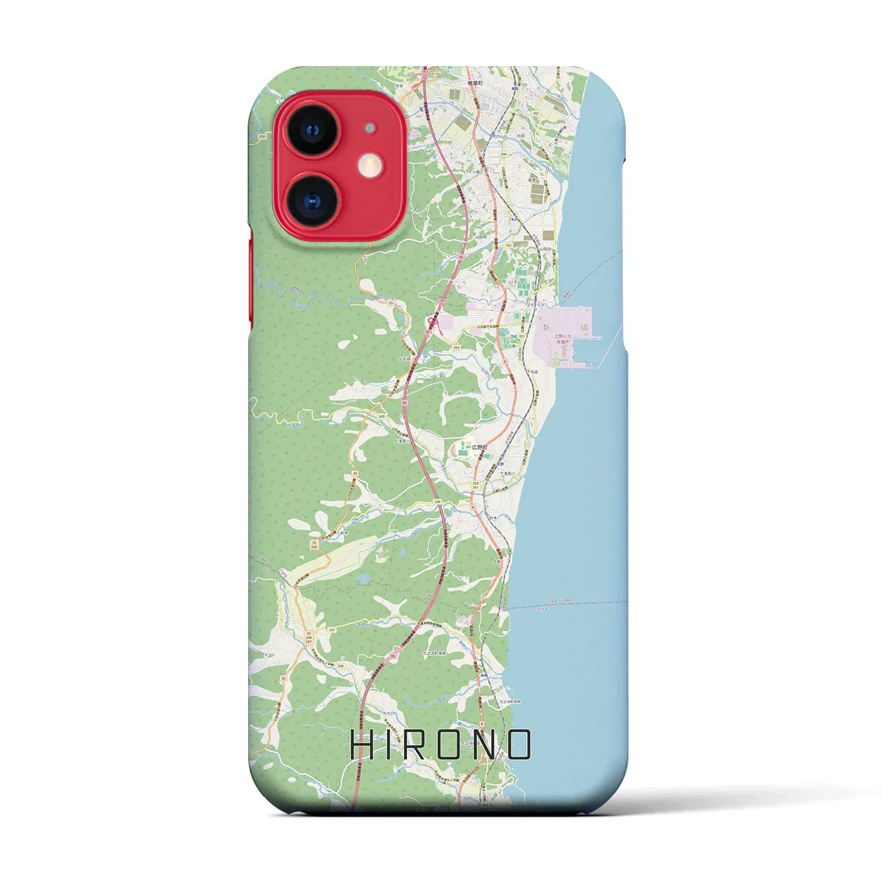 【広野（福島県）】地図柄iPhoneケース（バックカバータイプ）