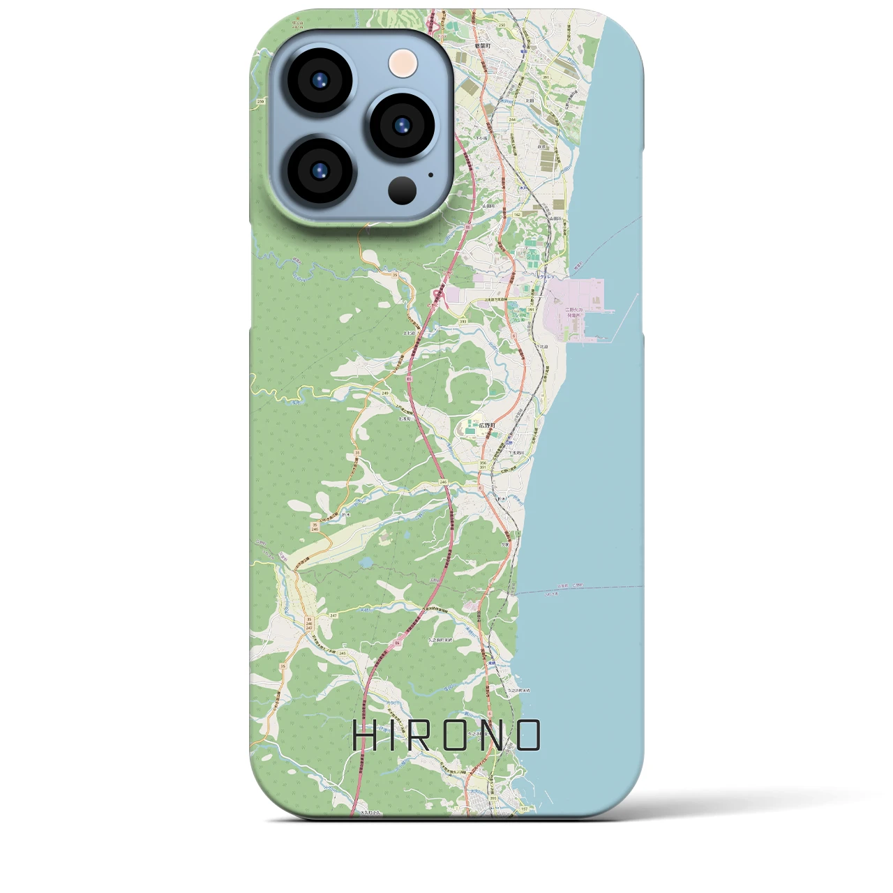 【広野】地図柄iPhoneケース（バックカバータイプ・ナチュラル）iPhone 13 Pro Max 用