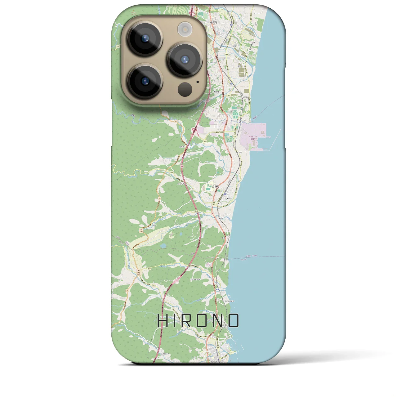 【広野（福島県）】地図柄iPhoneケース（バックカバータイプ）