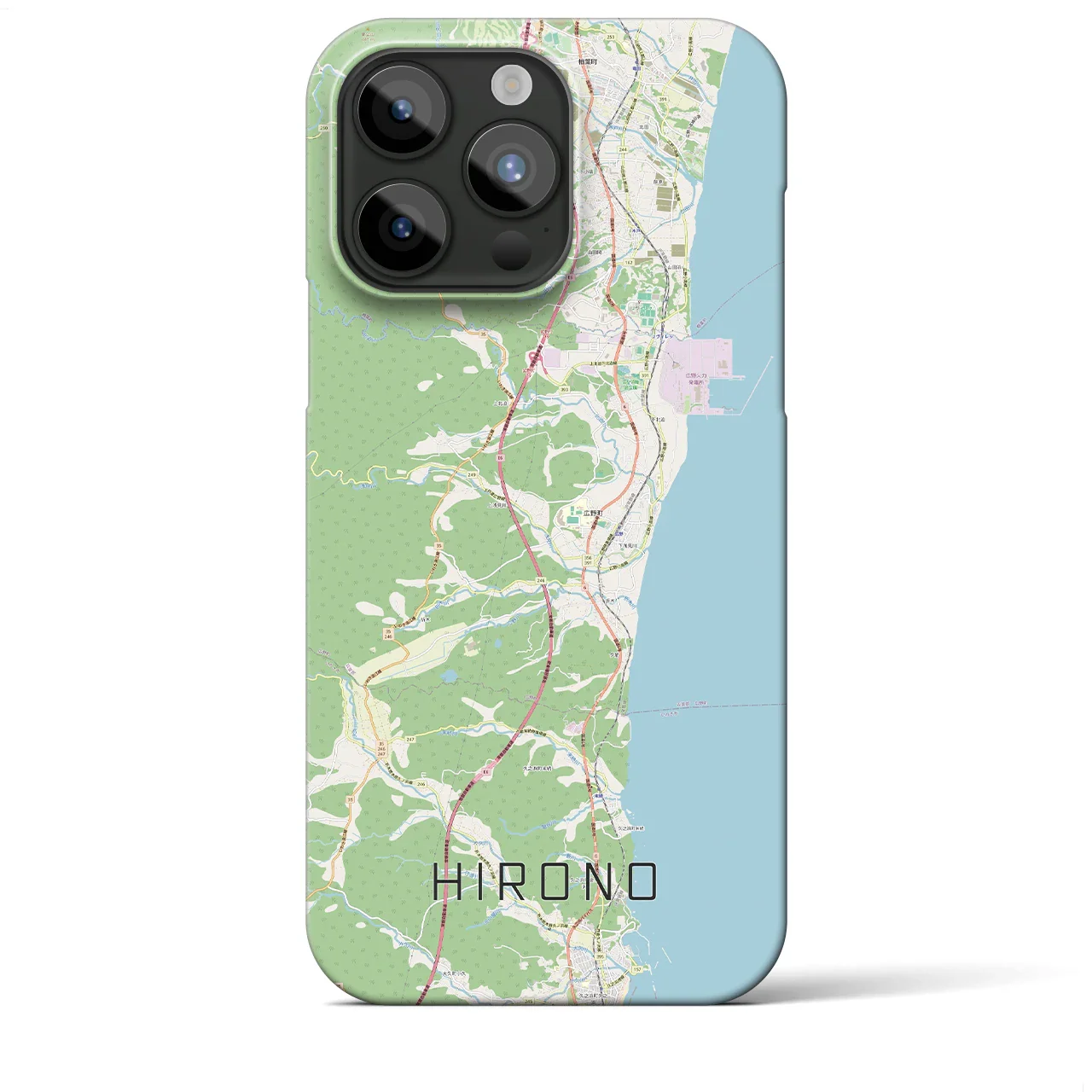 【広野（福島県）】地図柄iPhoneケース（バックカバータイプ）