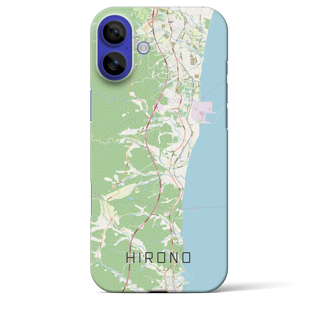 【広野（福島県）】地図柄iPhoneケース（バックカバータイプ）ナチュラル・iPhone 16 Pro Max 用