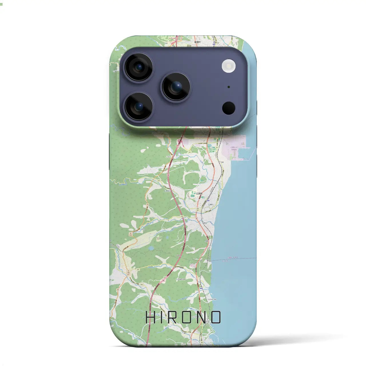 【広野（福島県）】地図柄iPhoneケース（バックカバータイプ）
