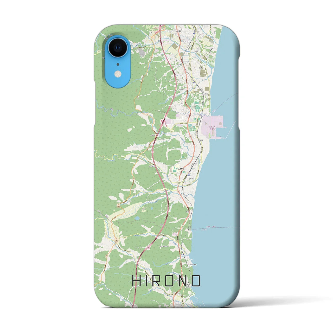 【広野（福島県）】地図柄iPhoneケース（バックカバータイプ）