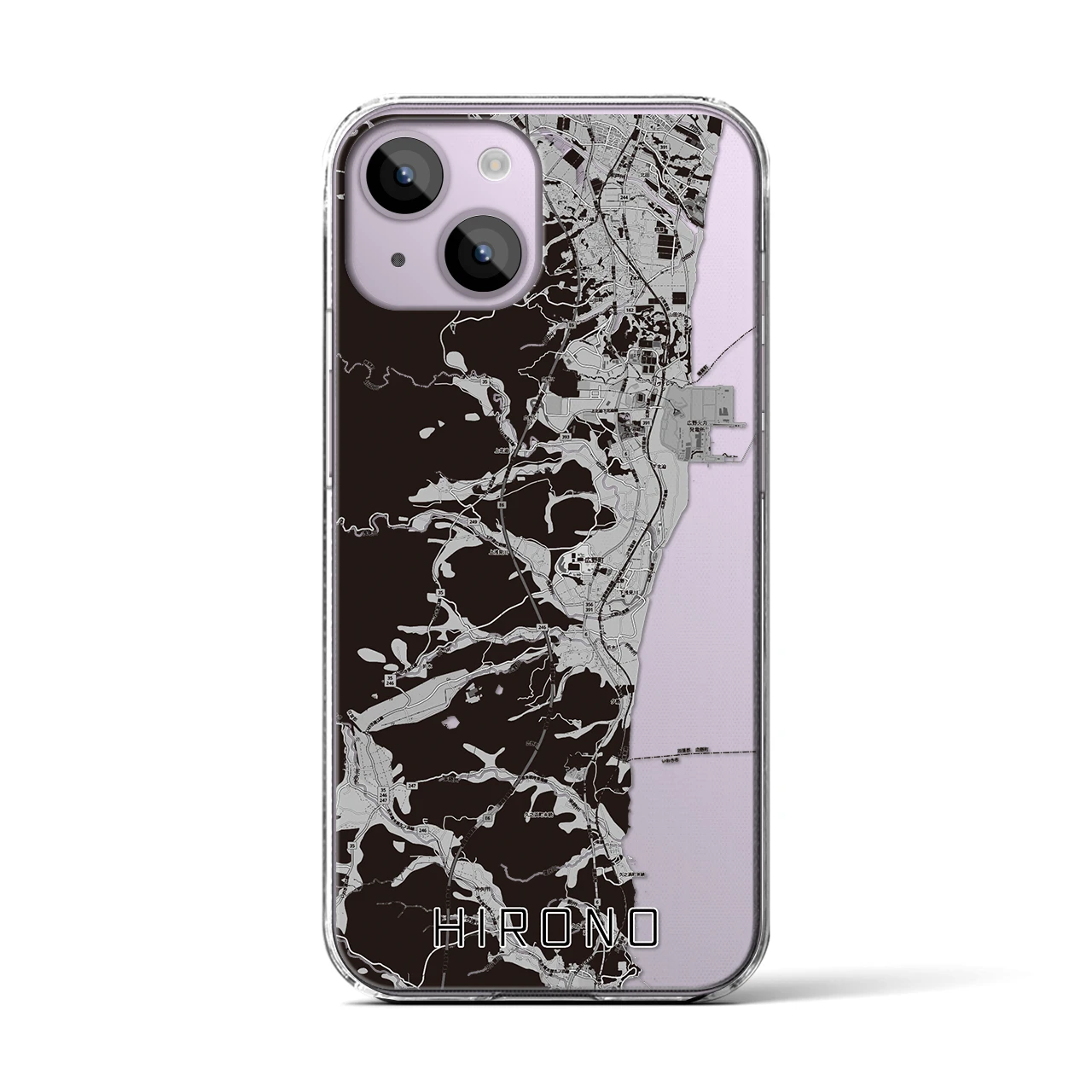 【広野（福島県）】地図柄iPhoneケース（クリアタイプ）