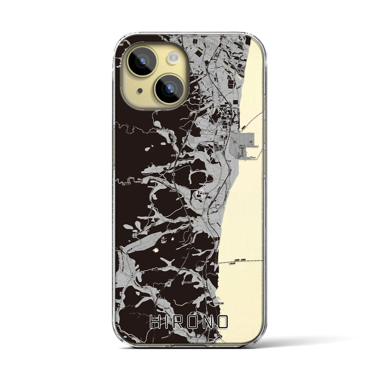 【広野（福島県）】地図柄iPhoneケース（クリアタイプ）