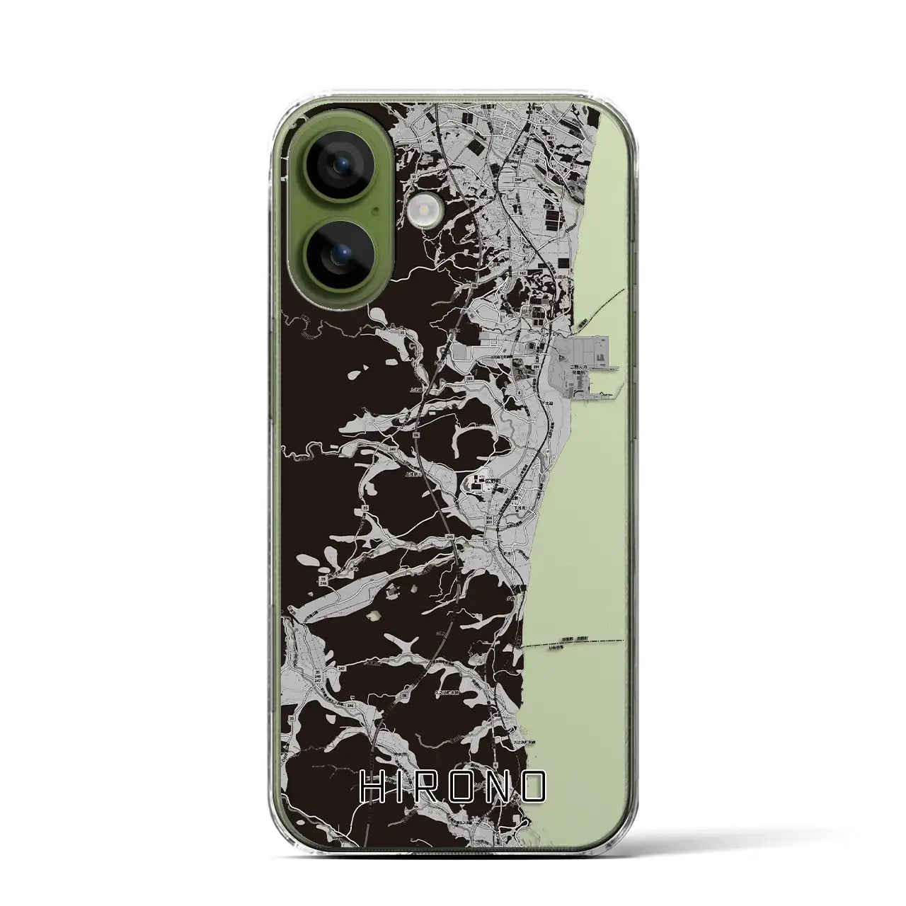 【広野（福島県）】地図柄iPhoneケース（クリアタイプ）