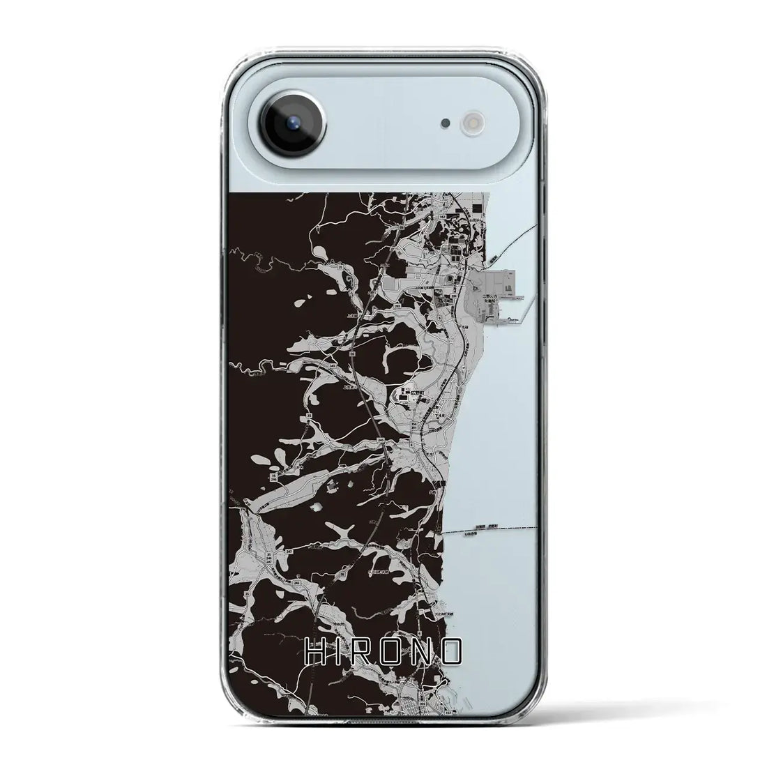 【広野(福島県)】地図柄iPhoneケース(クリアタイプ)モノトーン・iPhone 17 Pro Max 用