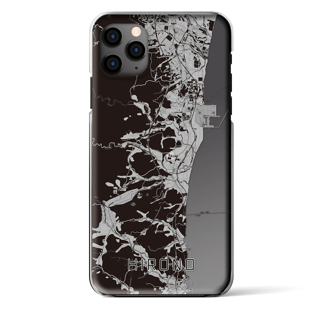 【広野（福島県）】地図柄iPhoneケース（クリアタイプ）