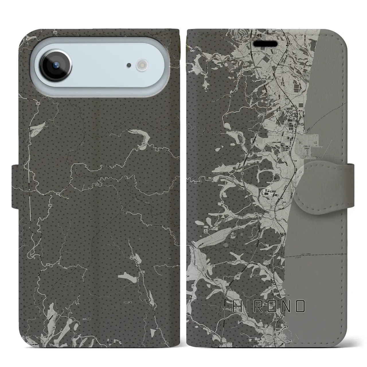 【広野（福島県）】地図柄iPhoneケース（手帳タイプ）