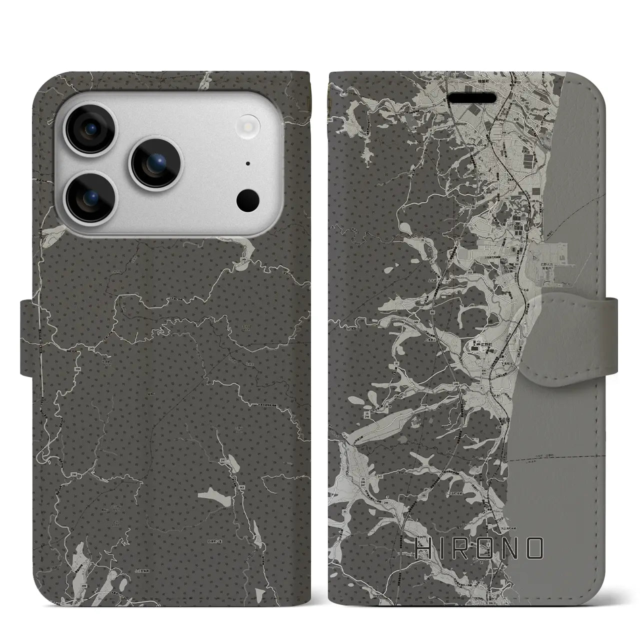 【広野（福島県）】地図柄iPhoneケース（手帳タイプ）