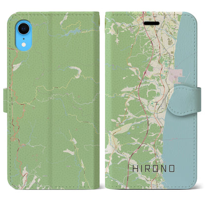 【広野（福島県）】地図柄iPhoneケース（手帳タイプ）ナチュラル・iPhone XR 用