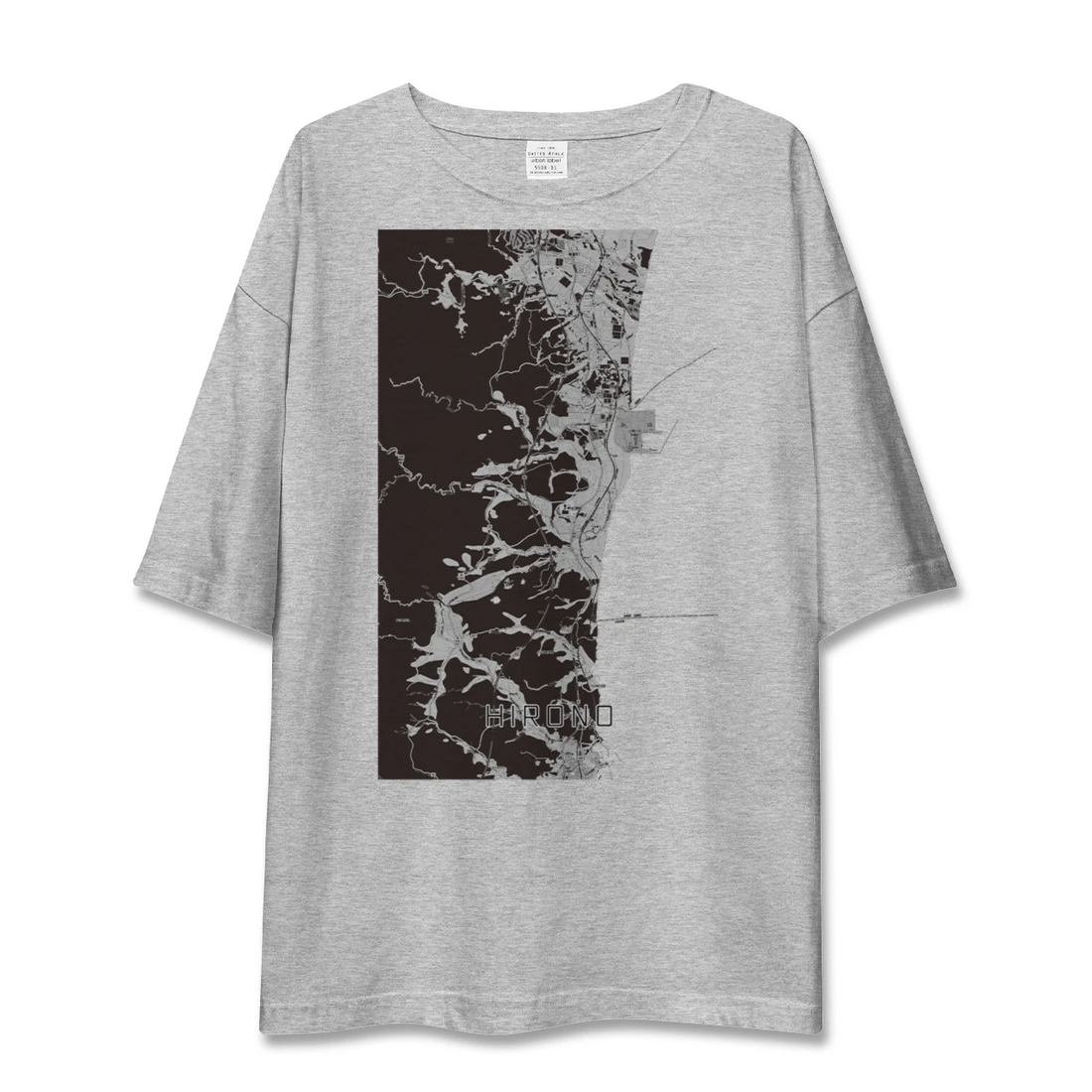 【広野（福島県）】地図柄ビッグシルエットTシャツ