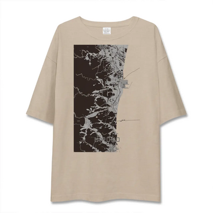 【広野（福島県）】地図柄ビッグシルエットTシャツ