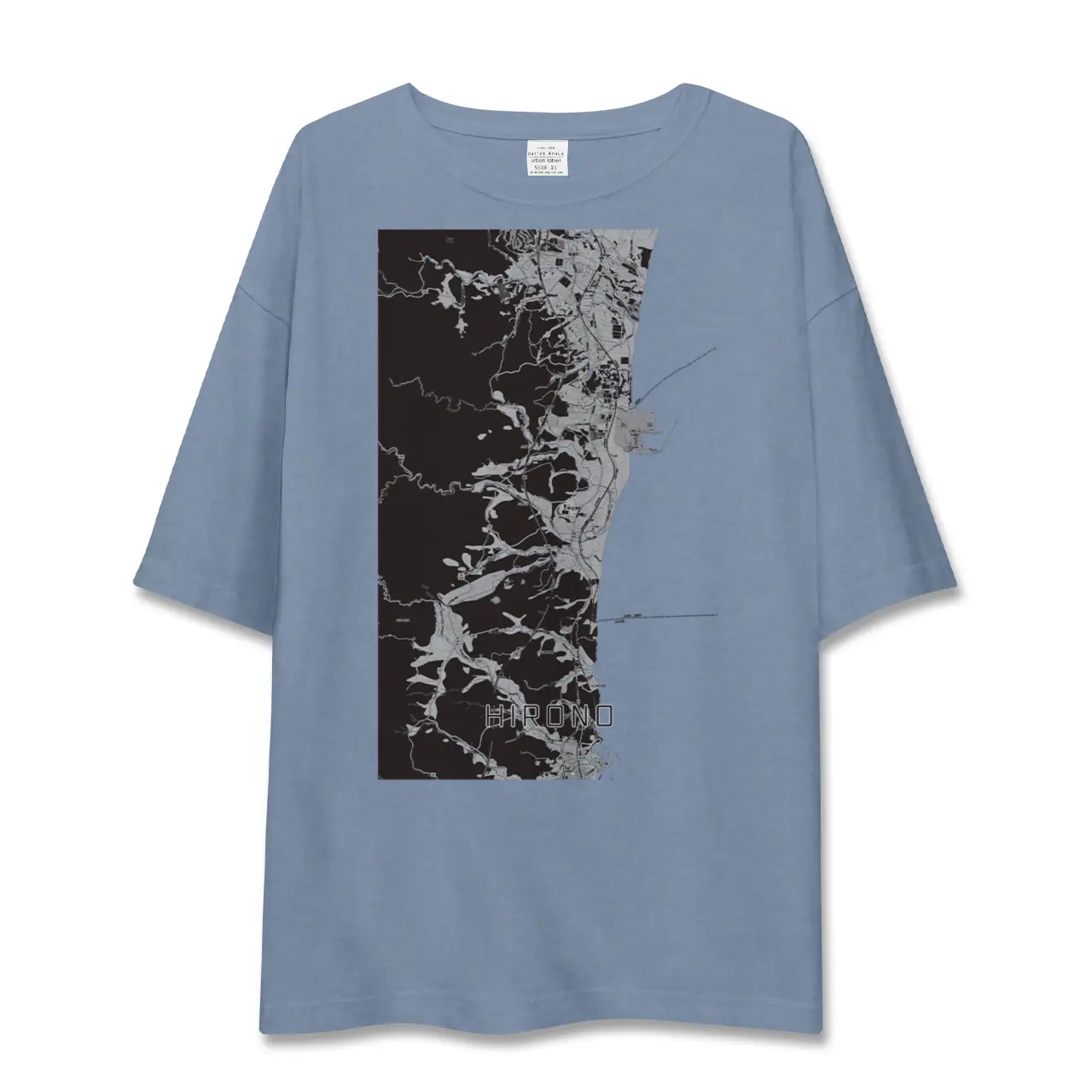【広野（福島県）】地図柄ビッグシルエットTシャツ