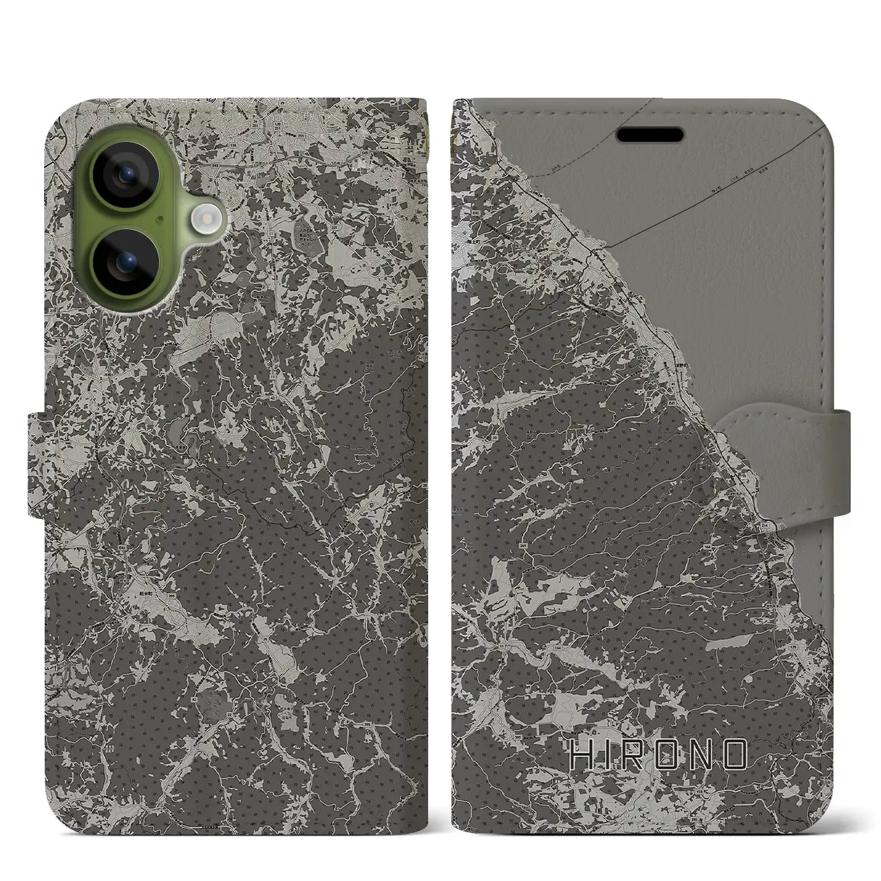 【洋野（岩手県）】地図柄iPhoneケース（手帳タイプ）