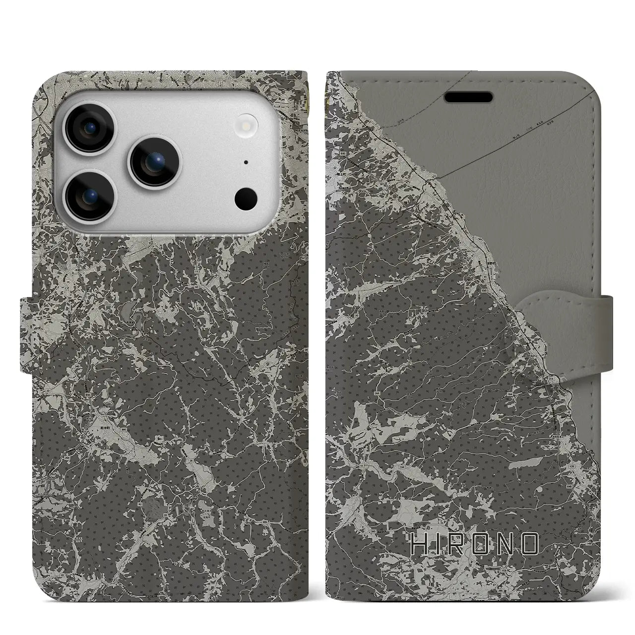 【洋野（岩手県）】地図柄iPhoneケース（手帳タイプ）