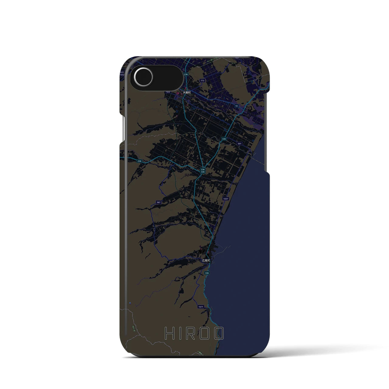 【広尾（北海道）】地図柄iPhoneケース（バックカバータイプ）