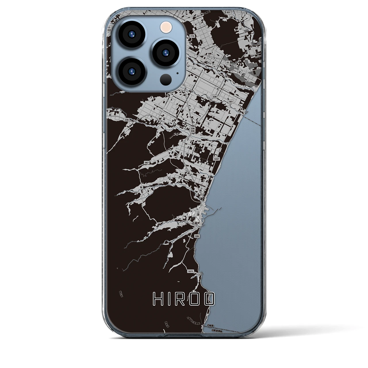 【広尾（北海道）】地図柄iPhoneケース（クリアタイプ）