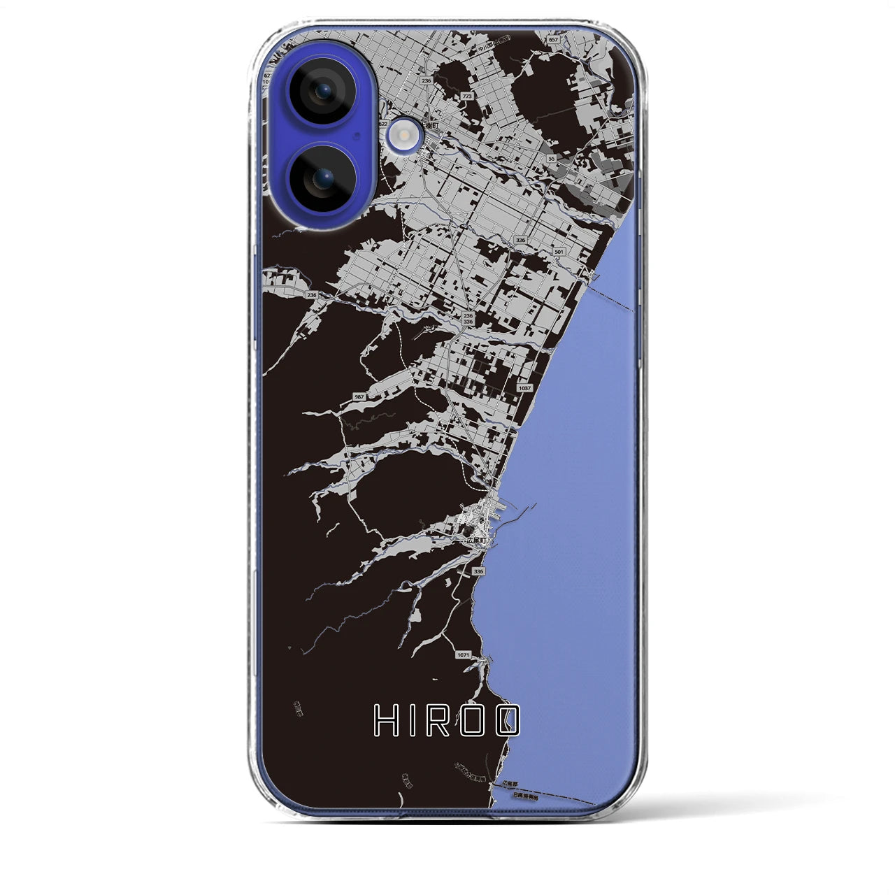 【広尾（北海道）】地図柄iPhoneケース（クリアタイプ）