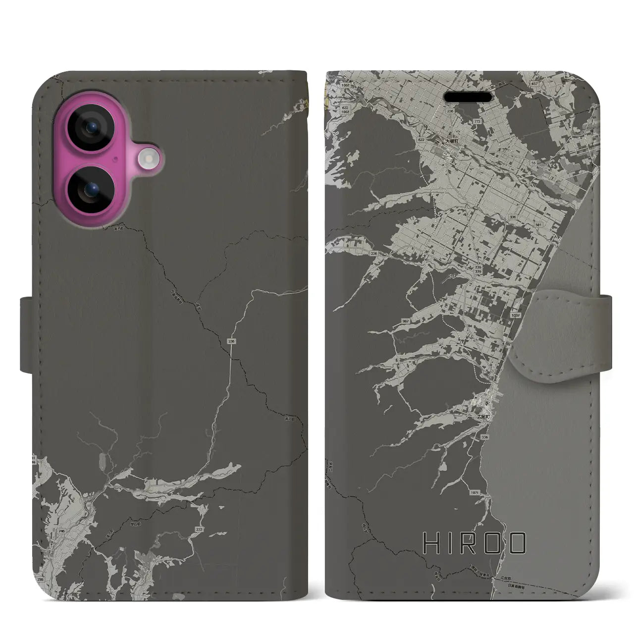 【広尾（北海道）】地図柄iPhoneケース（手帳タイプ）
