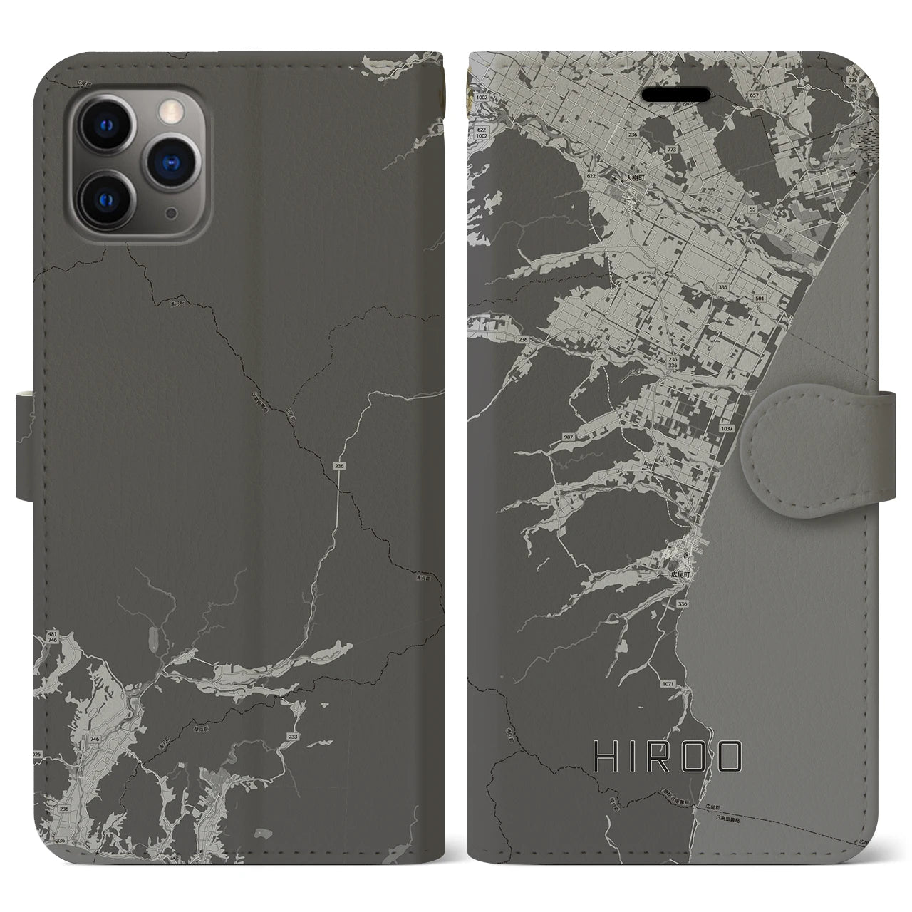 【広尾（北海道）】地図柄iPhoneケース（手帳タイプ）
