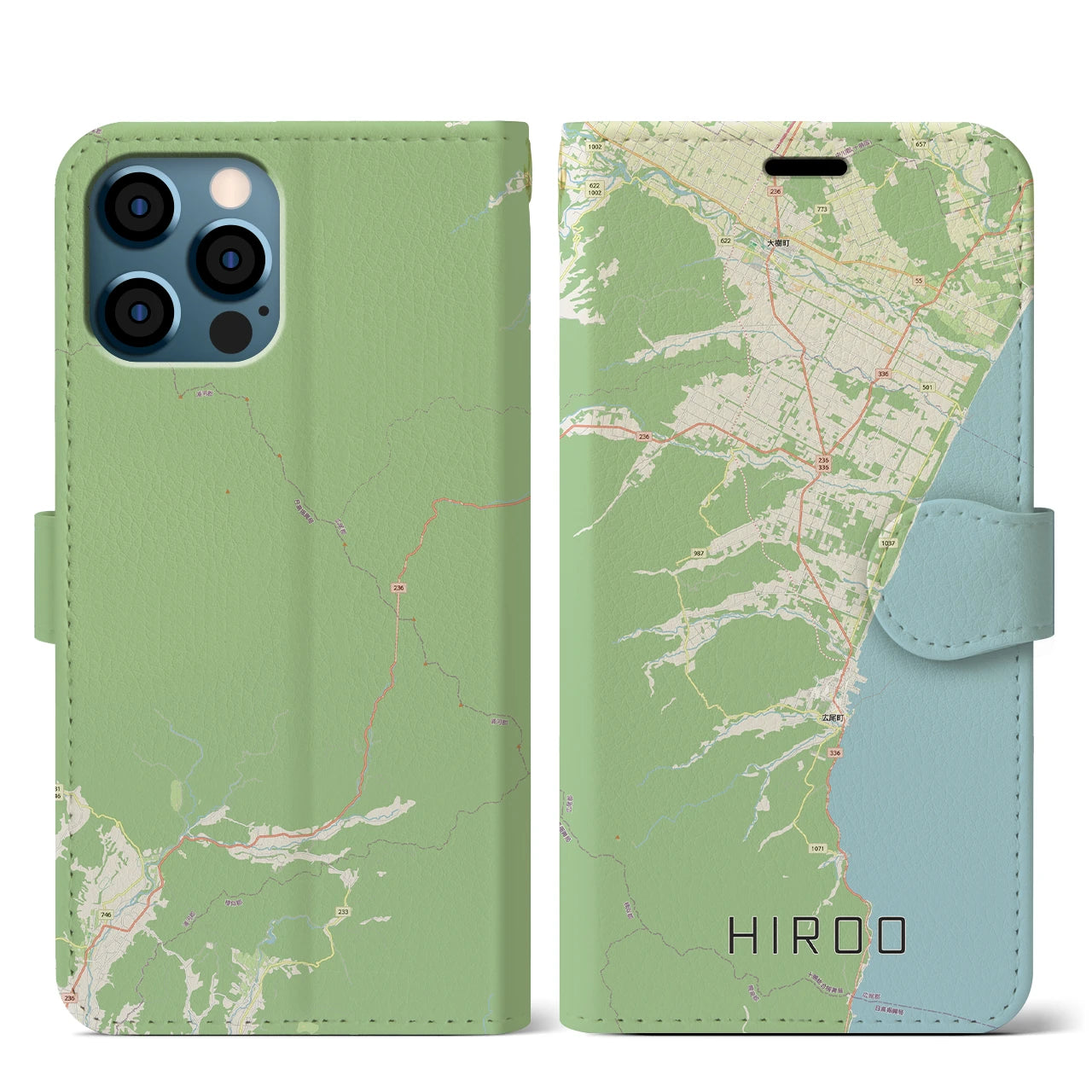 【広尾（北海道）】地図柄iPhoneケース（手帳タイプ）