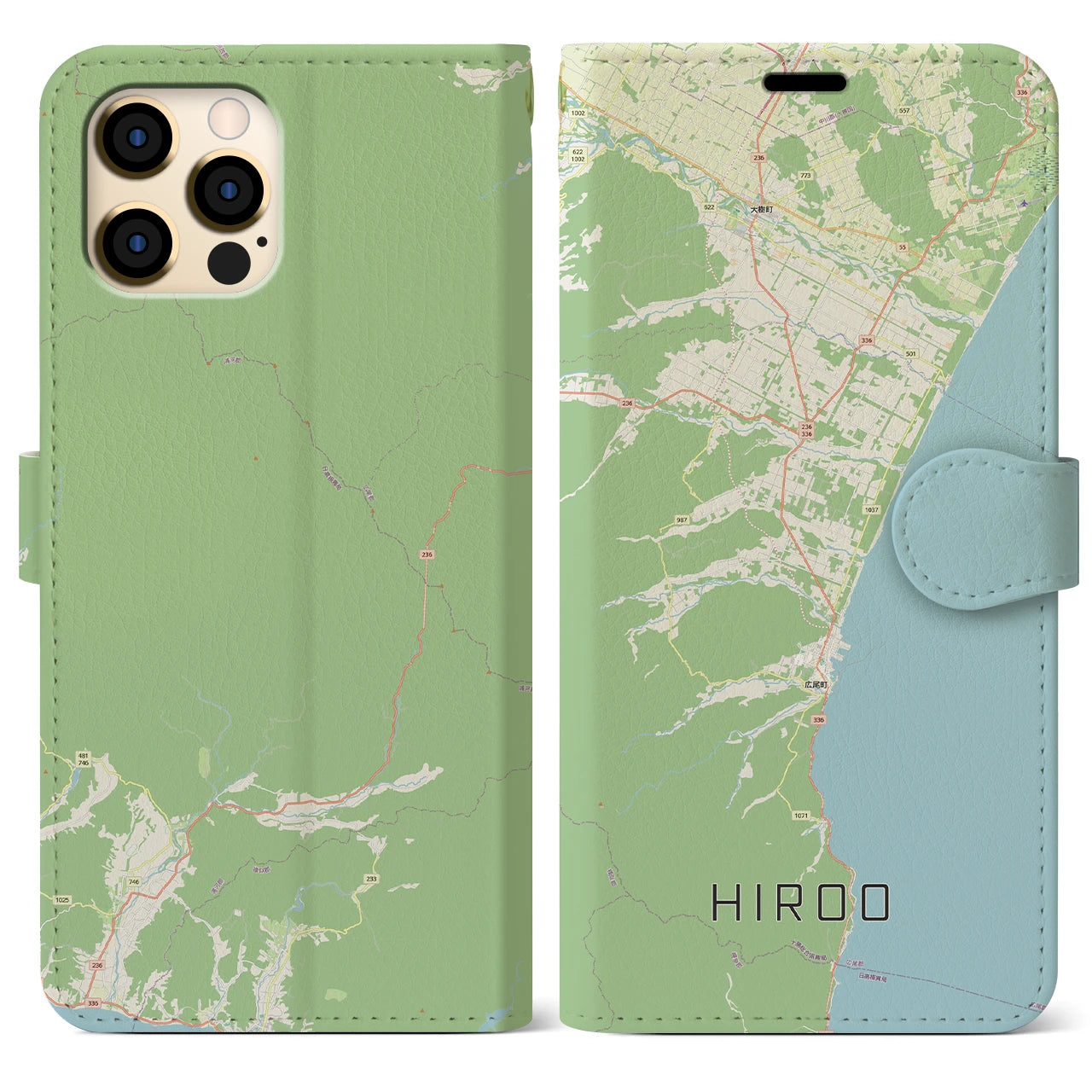 【広尾（北海道）】地図柄iPhoneケース（手帳タイプ）