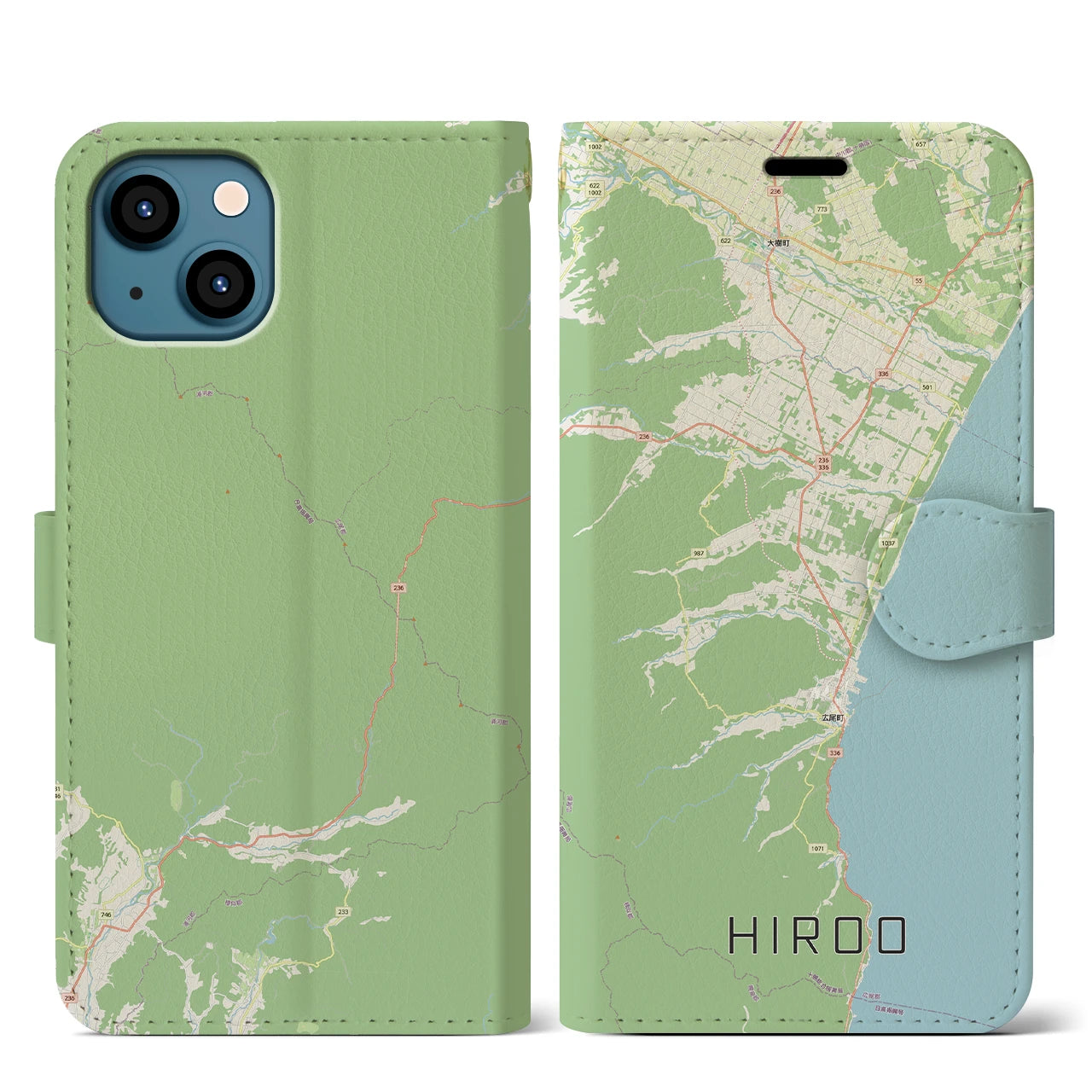 【広尾（北海道）】地図柄iPhoneケース（手帳タイプ）