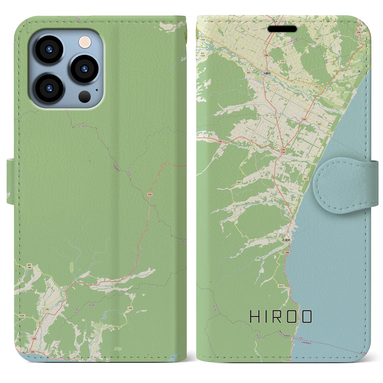 【広尾（北海道）】地図柄iPhoneケース（手帳タイプ）