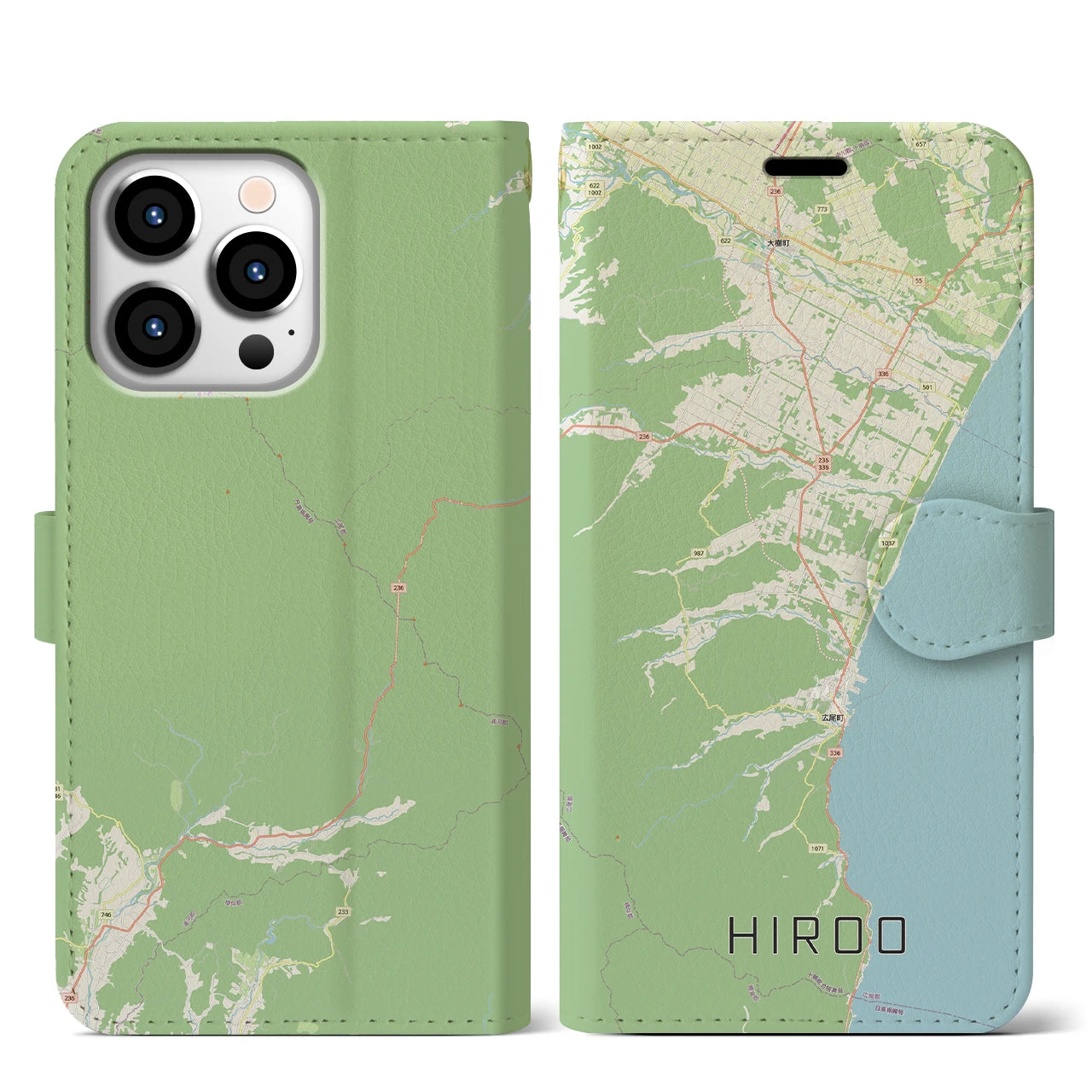 【広尾（北海道）】地図柄iPhoneケース（手帳タイプ）