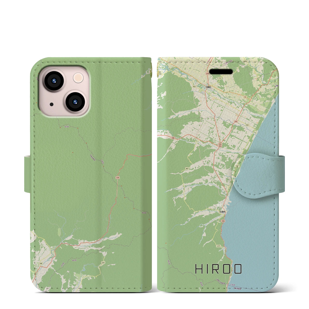 【広尾（北海道）】地図柄iPhoneケース（手帳タイプ）