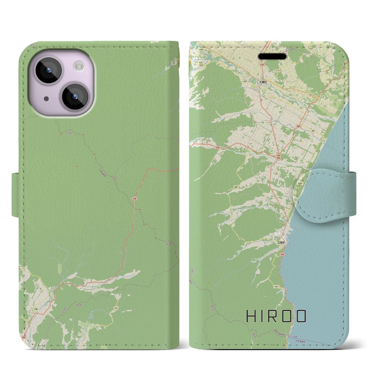 【広尾（北海道）】地図柄iPhoneケース（手帳タイプ）