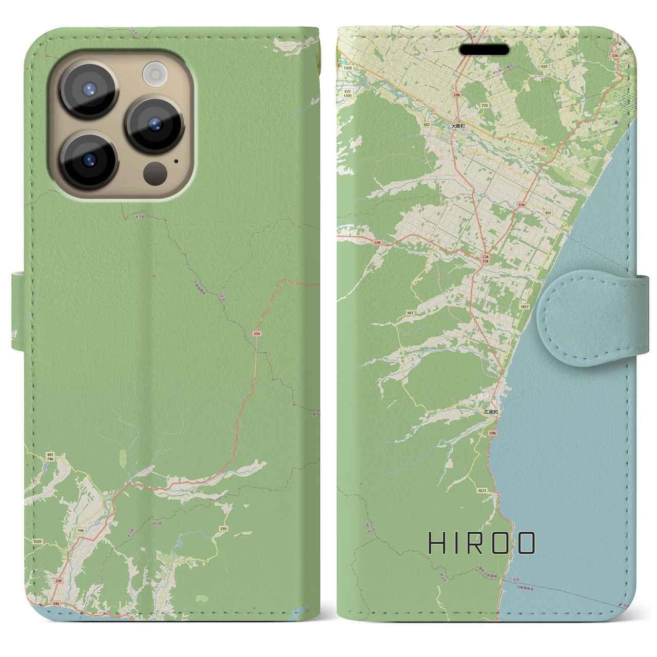 【広尾（北海道）】地図柄iPhoneケース（手帳タイプ）