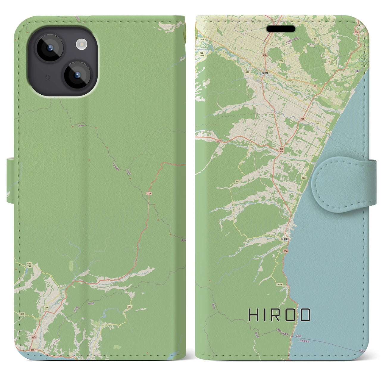 【広尾（北海道）】地図柄iPhoneケース（手帳タイプ）