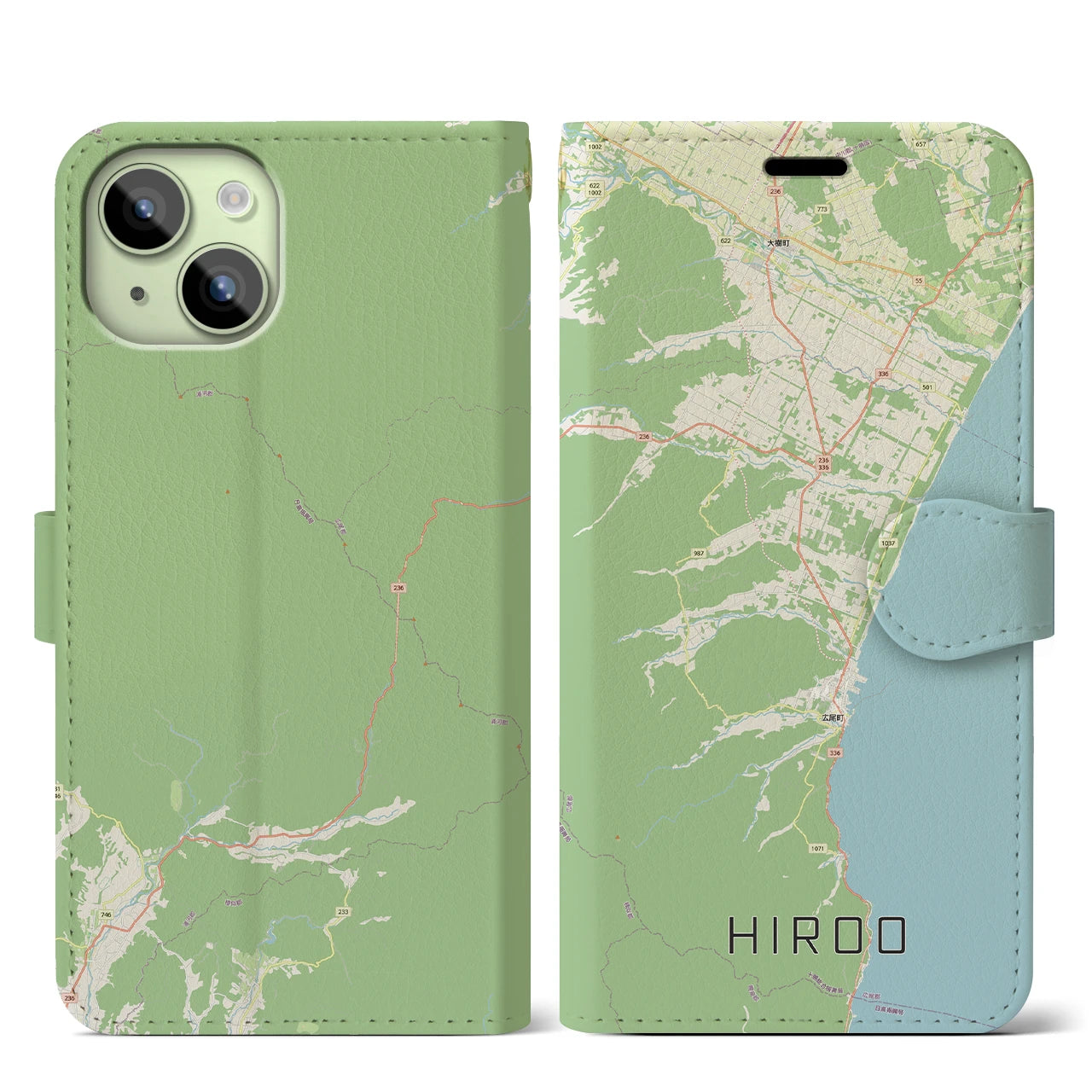 【広尾（北海道）】地図柄iPhoneケース（手帳タイプ）
