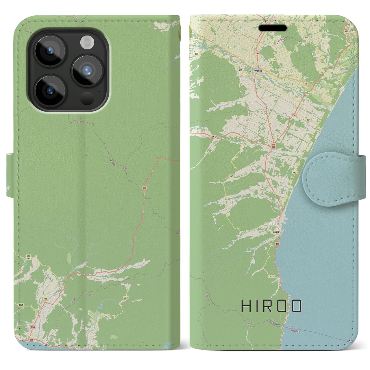【広尾（北海道）】地図柄iPhoneケース（手帳タイプ）
