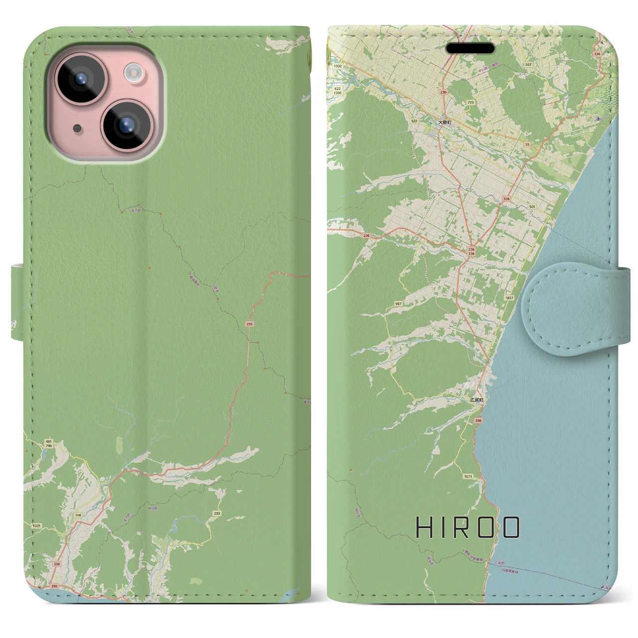 【広尾（北海道）】地図柄iPhoneケース（手帳タイプ）