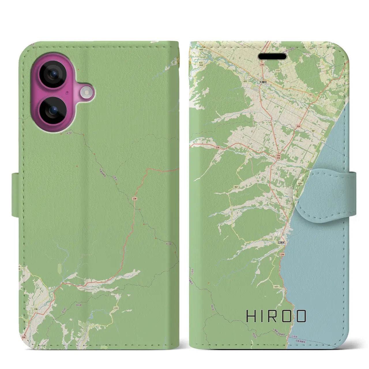 【広尾（北海道）】地図柄iPhoneケース（手帳タイプ）