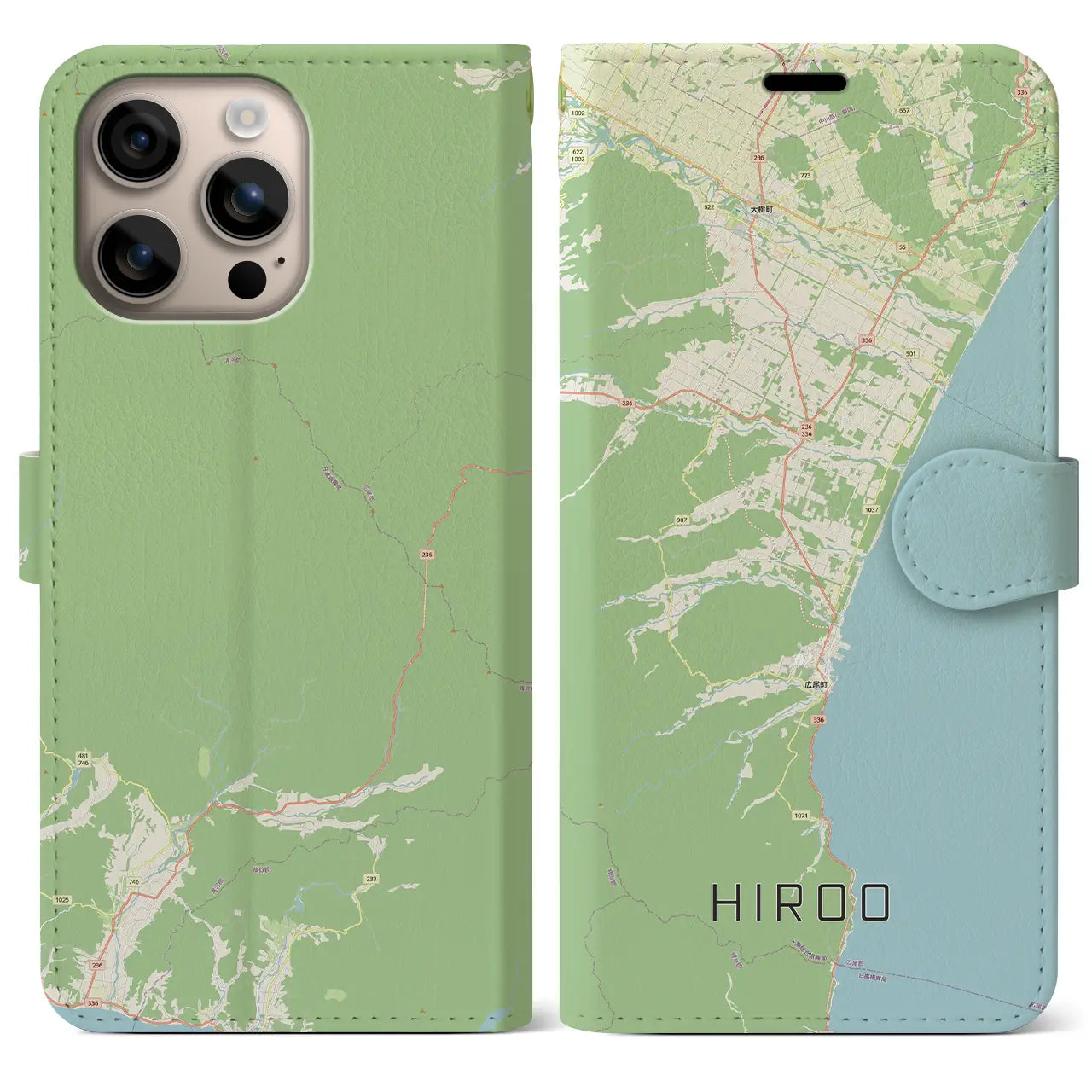 【広尾（北海道）】地図柄iPhoneケース（手帳タイプ）